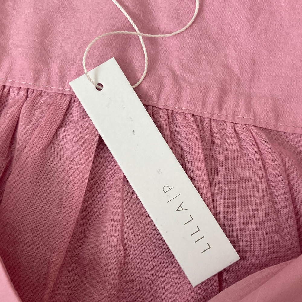 Lilla P Shirred Sleeve Shirt Dress in Pink Color - Belt included - Picture 8 of 10